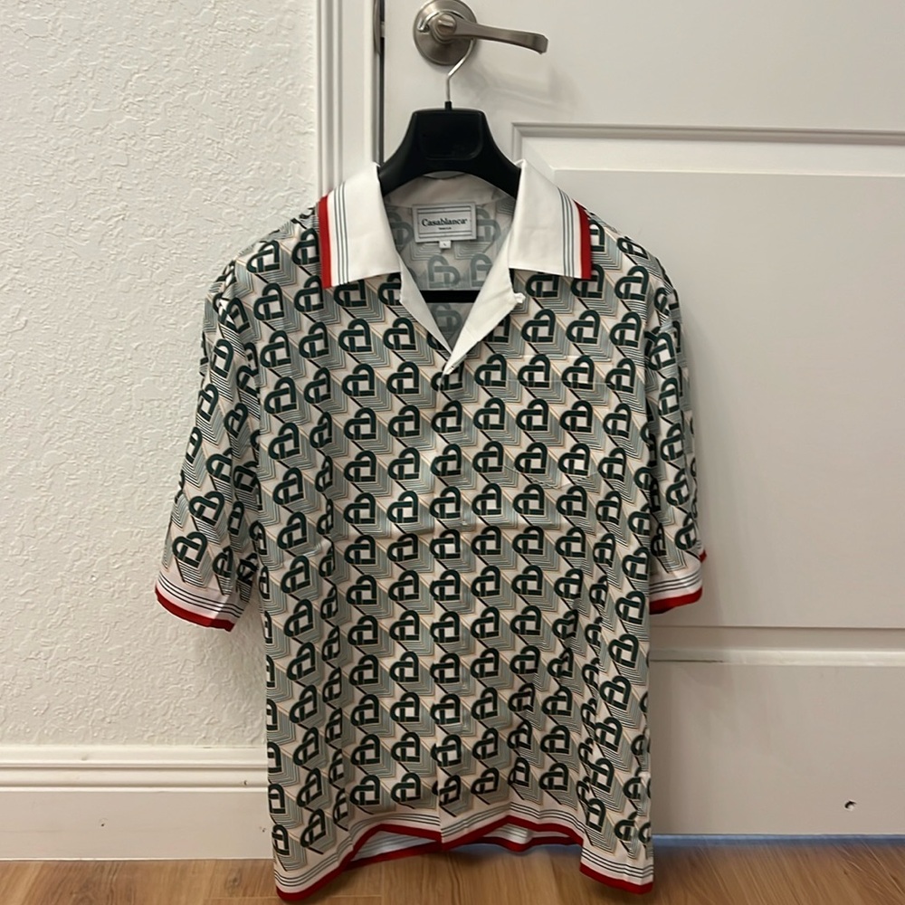 Casablanca tennis club silk shirt and shorts set